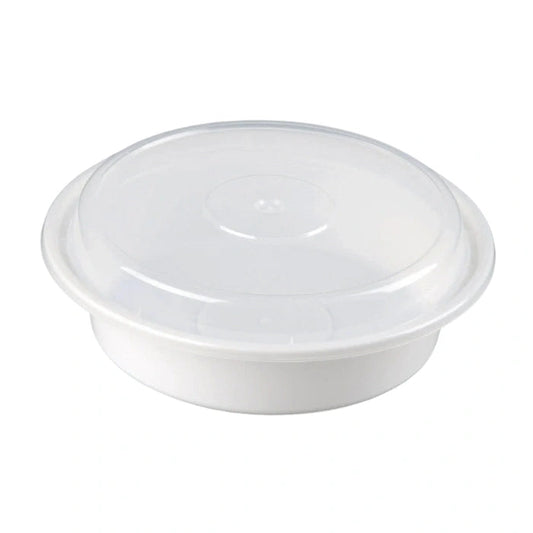 6" Round 16 Oz White Base Combo Containers for Disposable Food Storage 150/Case – product photo