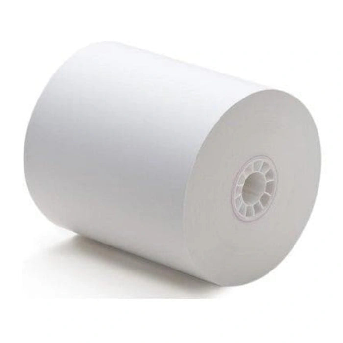 3" 1 PLY Cash Register Bond Paper, Receipt Rolls for POS Machines & Printers, Restaurants, Retail & Offices (50/Case) – product photo