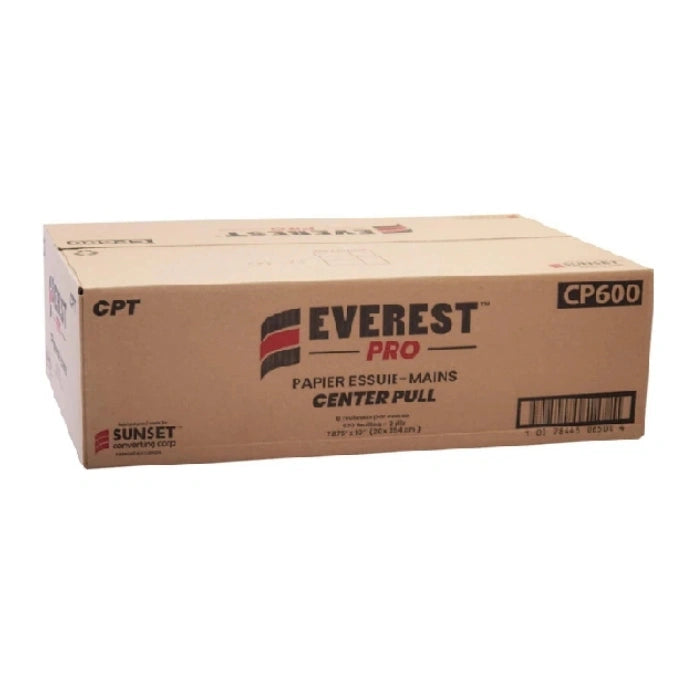 2 PLY White Center Pull Hand Paper Towels for Dispensers Kitchens and Restrooms Soft Strong and Absorbent White Disposable Hand Towels 600x6 Rolls/Case | EVEREST PRO – product photo