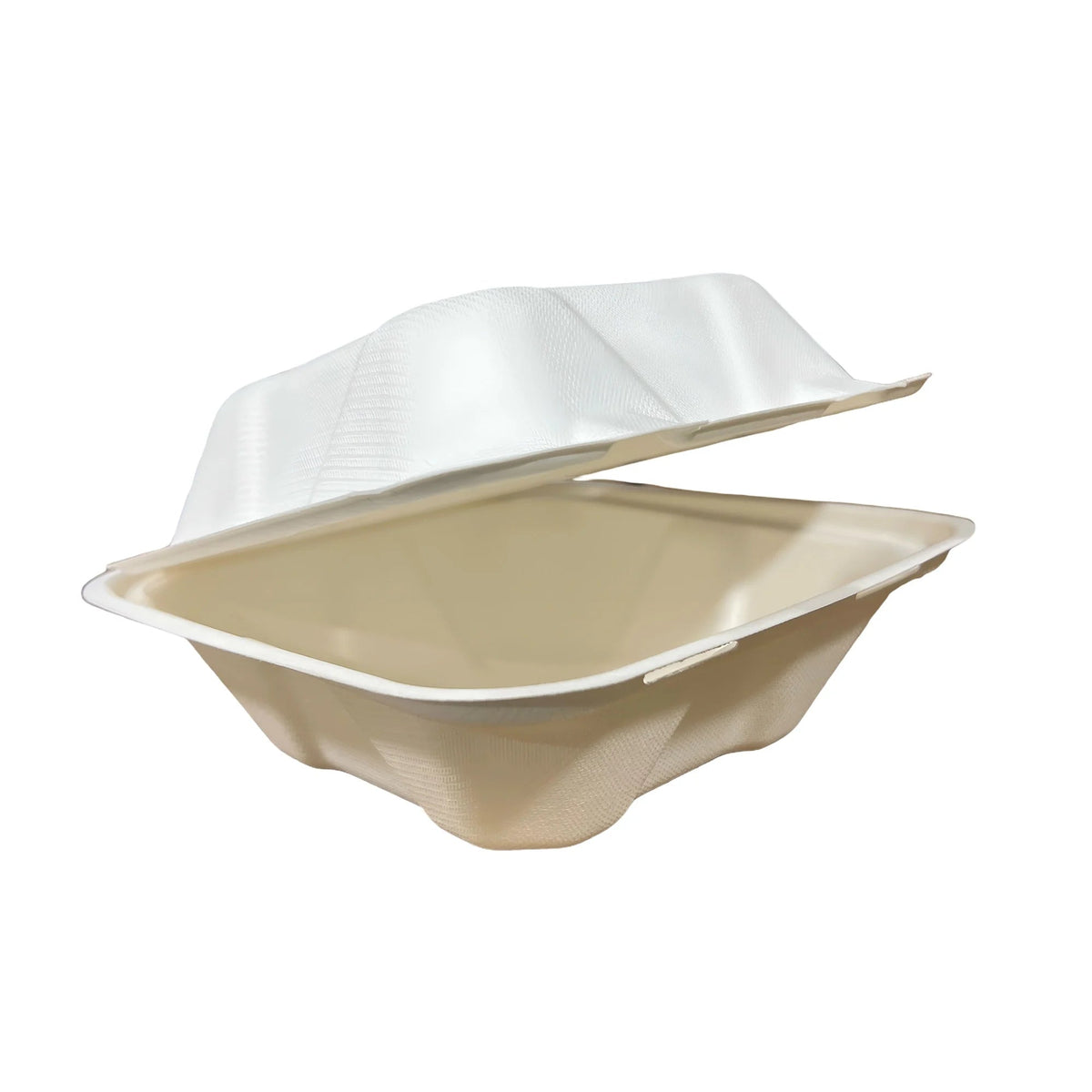 6 x 6 Bagasse Clamshell Containers Eco-Friendly Snack & Side Takeaway Container for Cafes & Food Trucks (500/Case) | ECOZOE – product photo