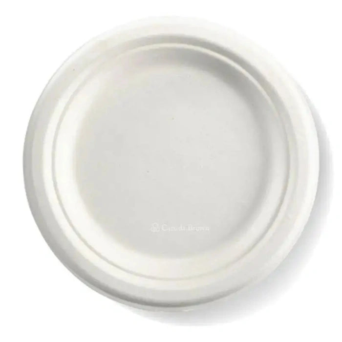 6" Bagasse Round Plates Round Disposable Sugarcane Snack Plates for Party, Catering, Picnic & Events (1000/Case) | ECOZAT – product photo