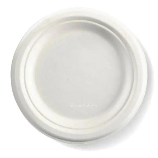 6" Bagasse Round Plates Round Disposable Sugarcane Snack Plates for Party, Catering, Picnic & Events (1000/Case) | ECOZAT – product photo