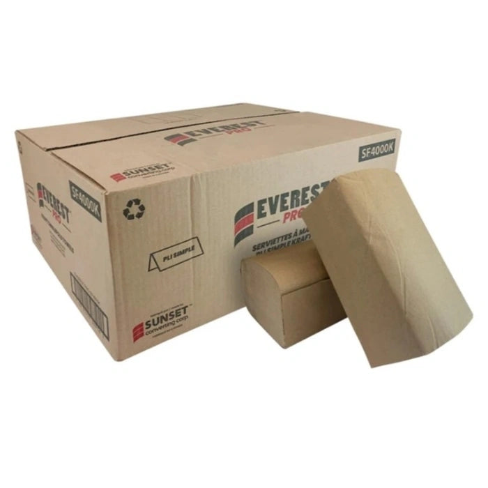 Kraft Multi folded Paper Towels High Absorbency Recycled Paper Towels for Restroom, Kitchen & Commercial Use 4000/Case | EVEREST PRO – product photo