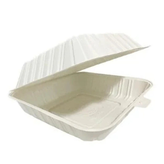 9 x 6 x 2.75 MFPP Clamshell Containers, Takeout Containers for Meals, Pasta & Salads, Leak-Resistant, Microwave-Safe Containers, 150/Case – product photo