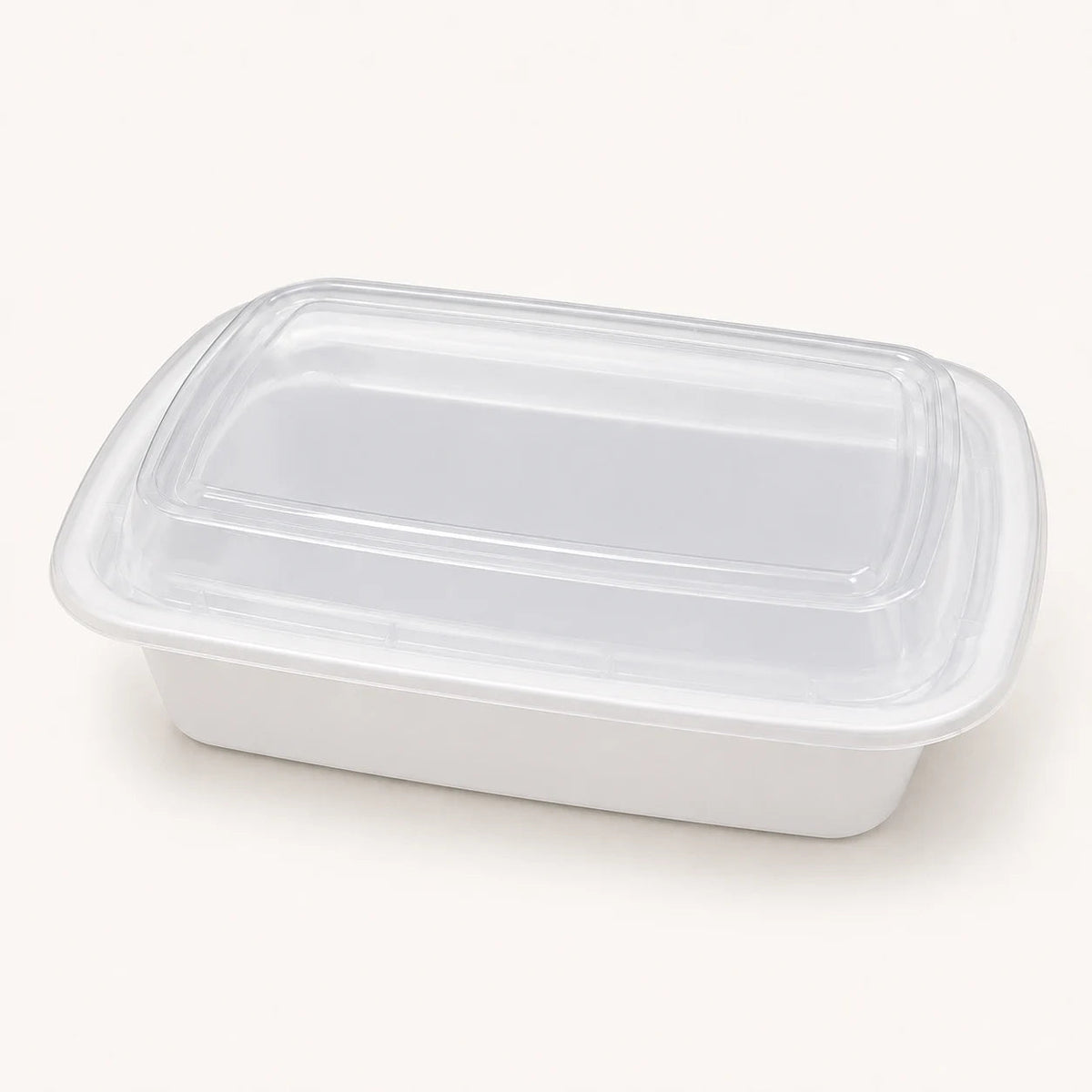 24 Oz Rectangular White Base Combo Container for Disposable Food Storage, 150/Case – product photo