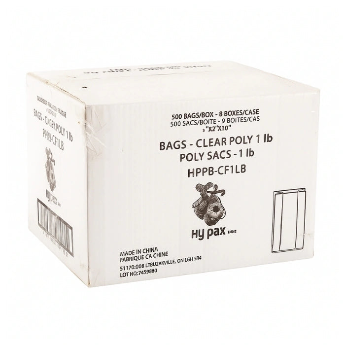 1 LB Poly Bags, Food Safe Packaging Bags for Produce, Snacks & Grocery (1000/Case) – product photo