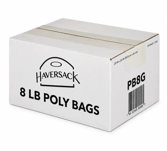 8 LB Poly Bags, Food Safe Grocery Packaging Bags for Vegetables & Produce (500/Case) – product photo