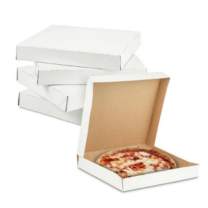 8" x 8" White Pizza Boxes for Small Pizza Delivery, Restaurants, Wholesale Bulk Supply (50/Case) – product photo