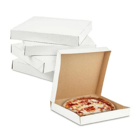 8" x 8" White Pizza Boxes for Small Pizza Delivery, Restaurants, Wholesale Bulk Supply (50/Case) – product photo