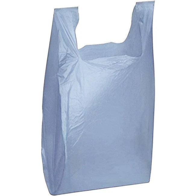 S4 Gray Plastic T-Shirt Carry Bags Multipurpose Shopping Bags for Retail Stores, Takeout & Daily Use – product photo