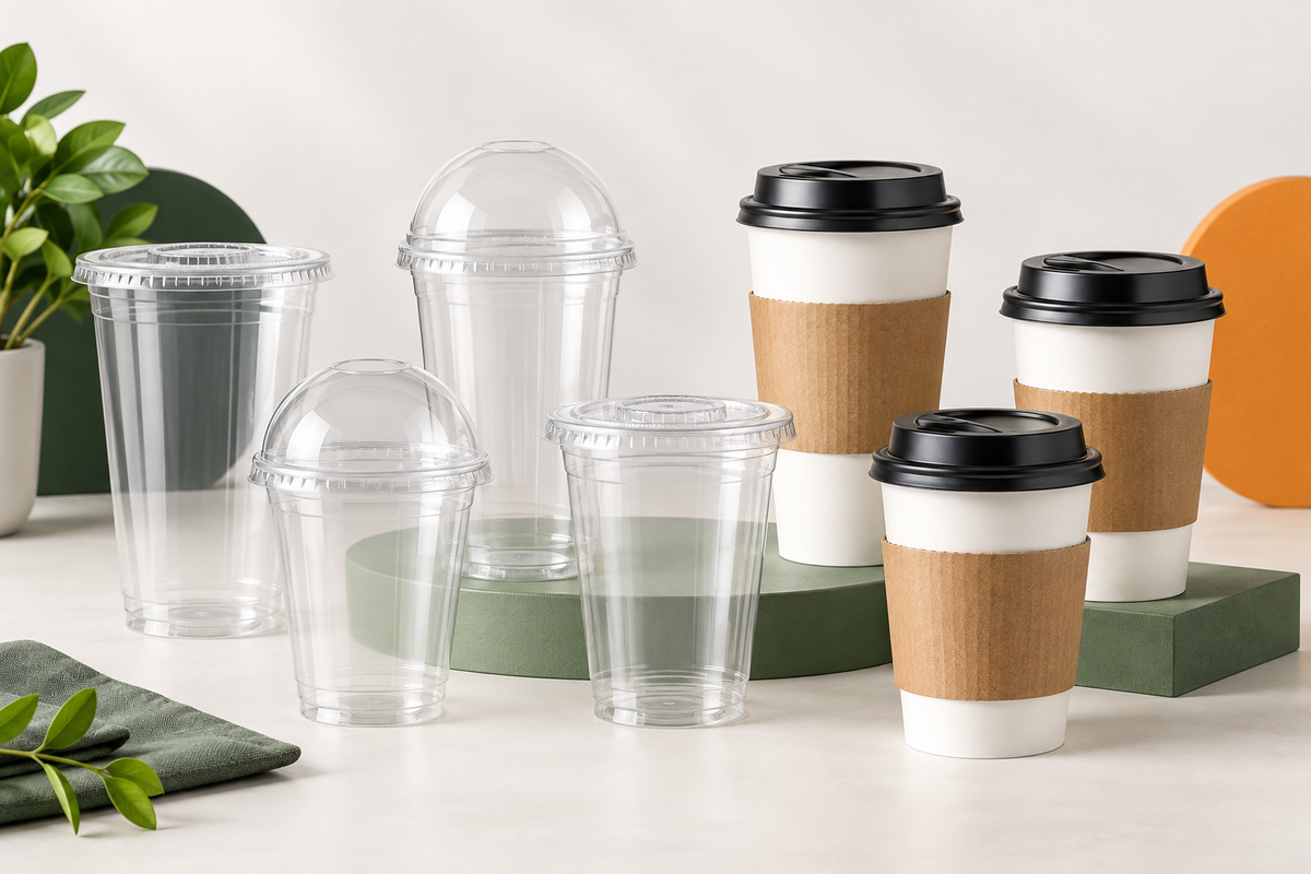 Custom plastic and coffee cups available from RestroMart