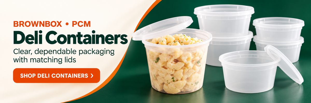 Brownbox and PCM deli containers