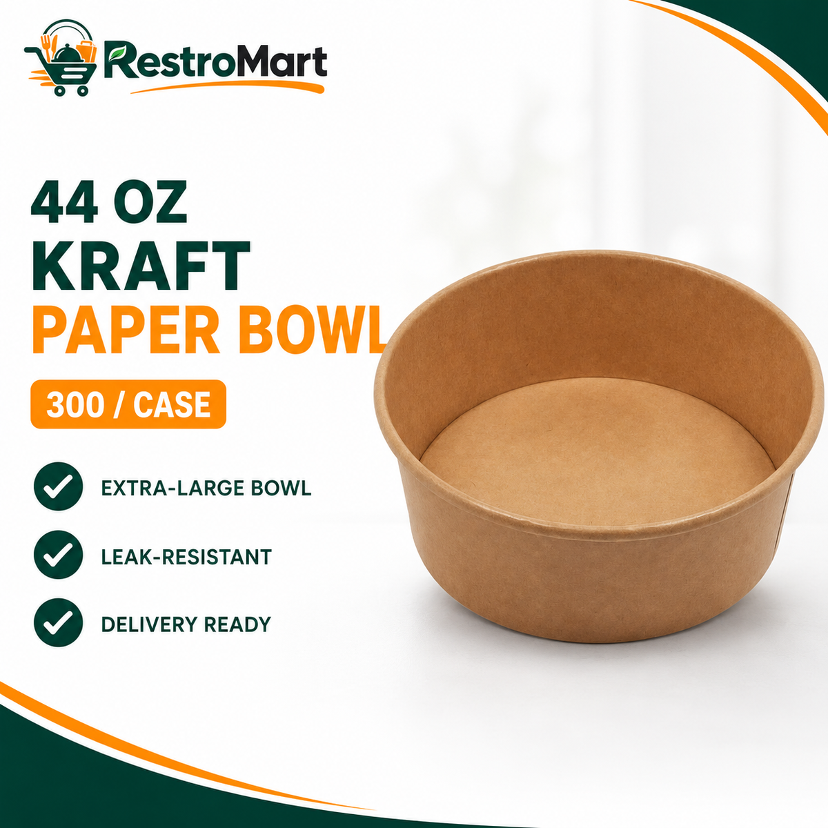 RestroMart 44 oz kraft paper bowl feature graphic