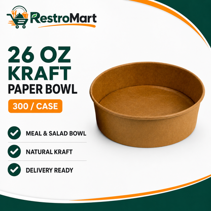 RestroMart 26 oz kraft paper bowl feature graphic