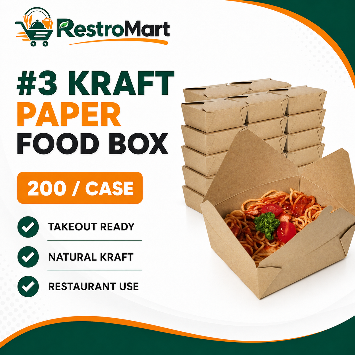 #3 kraft paper food box features