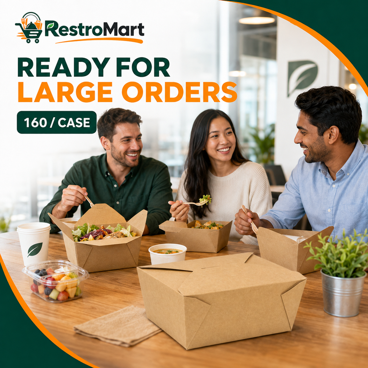 RestroMart #4 kraft food box for large orders