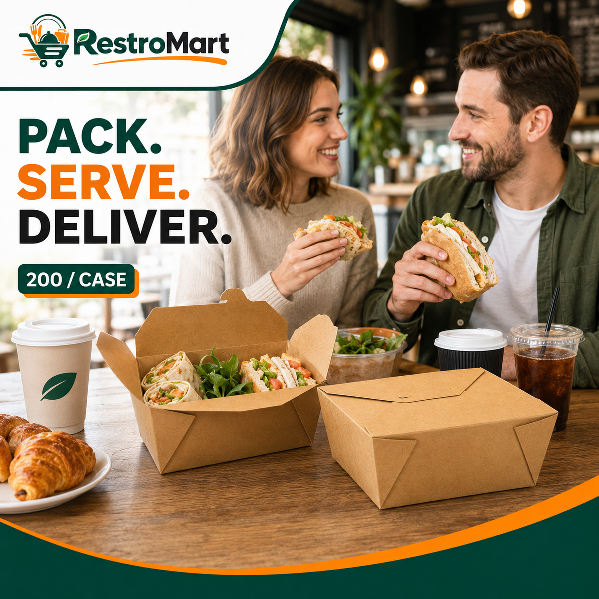 RestroMart #8 kraft food box in cafe use