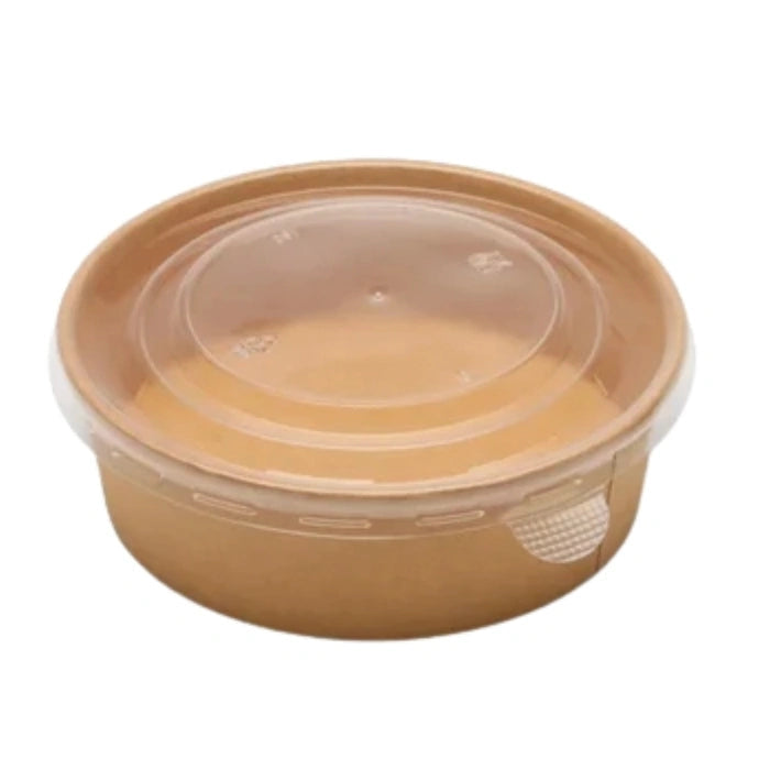 Clear PP lid for 500 to 1000 ml kraft paper round bowls