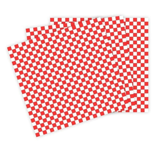 12 × 12 in Red Checker Food Wrap Paper – 1,000/Case – product photo